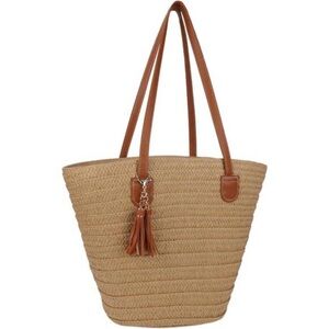 Straw Beach Bags for Women Summer Beach Tote Bag Woven Shoulder Handbag Purse